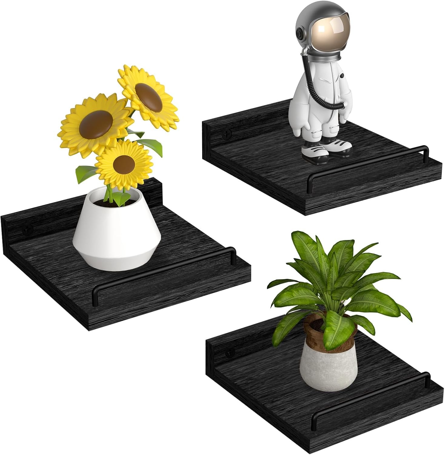 Small Floating Shelf, 6 X 6 Inches Farmhouse Wall Shelves for Living RoomBedroom