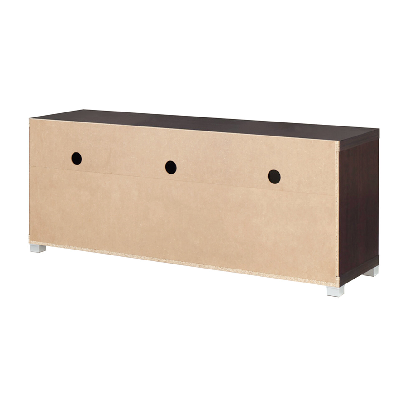 Espresso Brown Wooden Glass TV Stand Entertainment Center Media Storage Cabinet