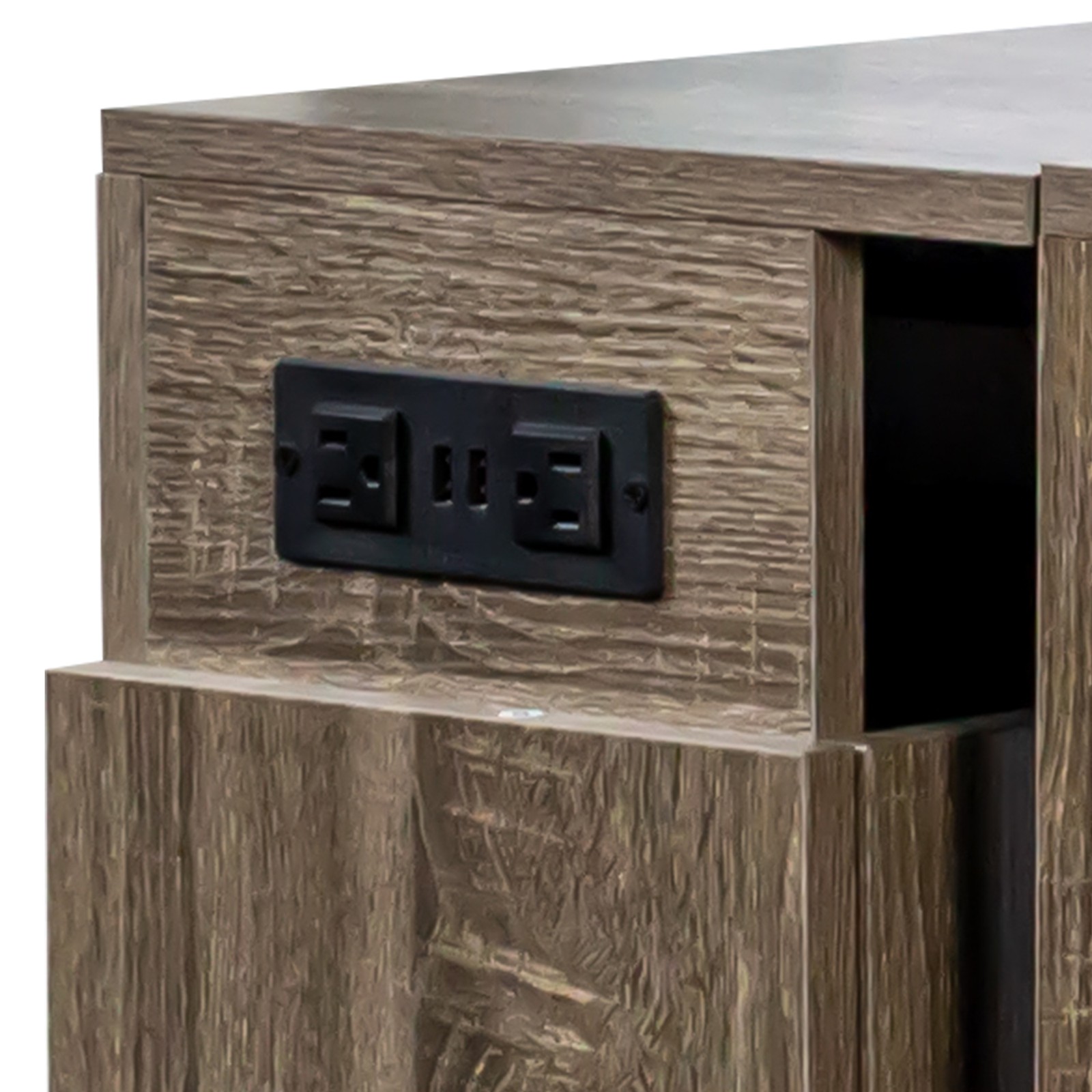 Modern Extendable Dining Table w/Outlet, Space Saving Expandable Table w/Storage