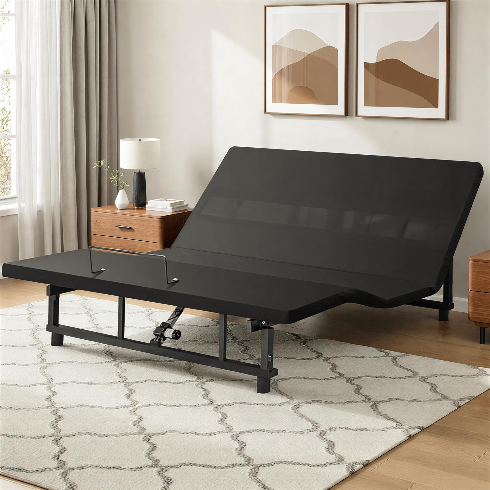 King Adjustable Bed Base Frame with Wireless Remot, Easy Installation, HeavyD…