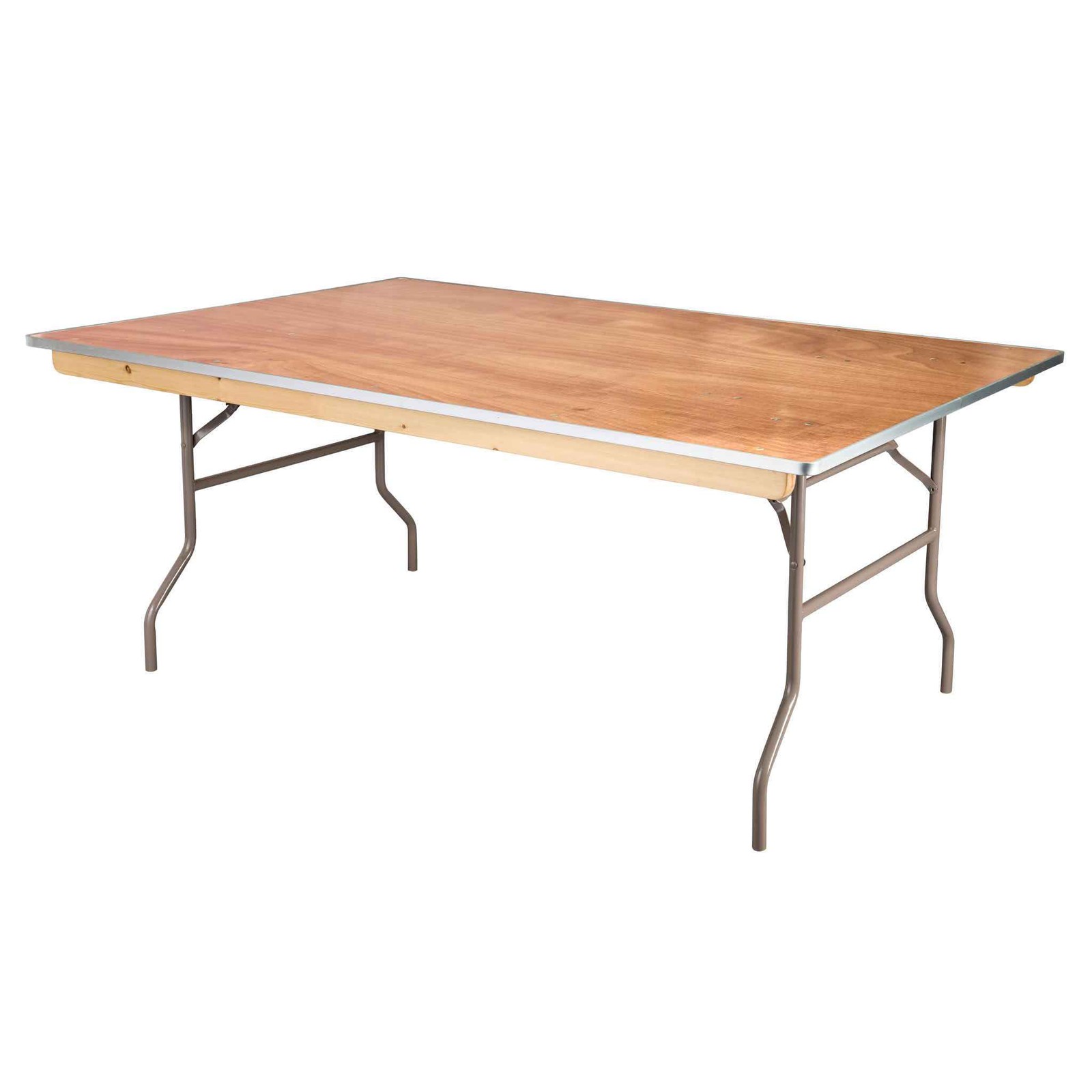 72″ x 48″ (6 Foot) Rectangle Plywood Folding Table with Metal Edge by Chivari