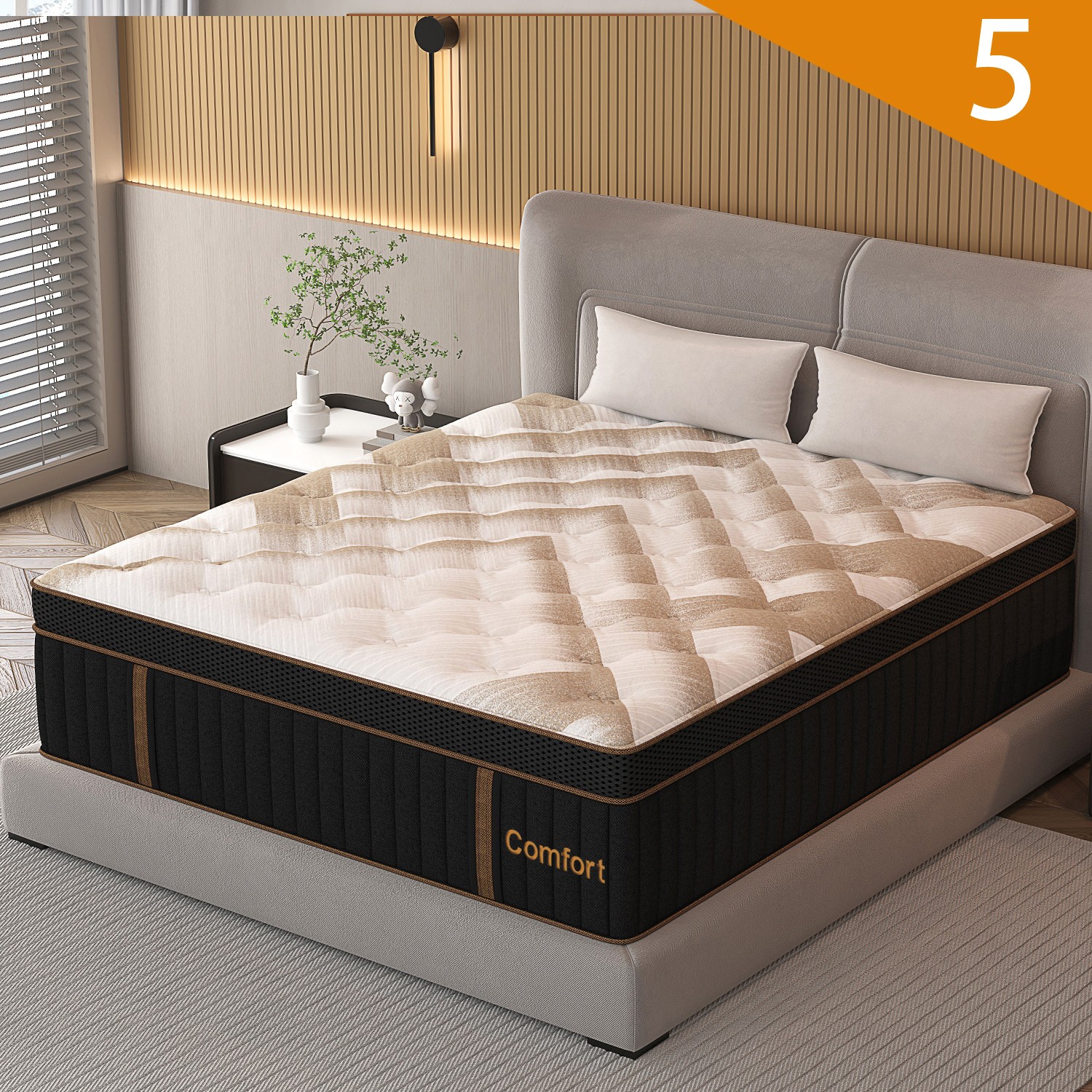 12″ 14″Gel Memory Foam Hybrid Spring Mattress Twin Full Queen King Bed in A Box