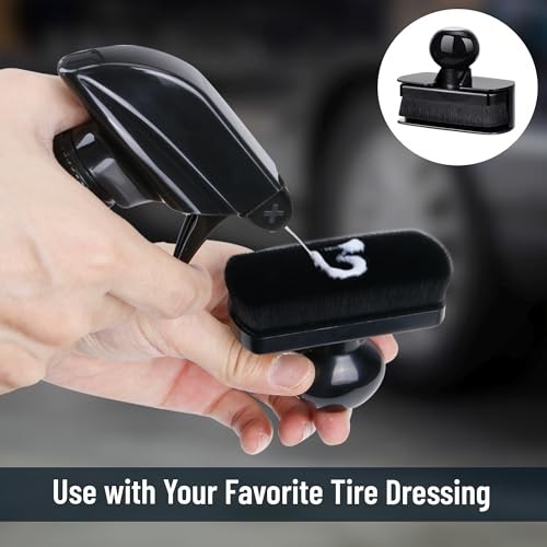 2pcs Large Car Tire Shine Applicator,Vegan Tire Shine Brush – 1 Black & Black