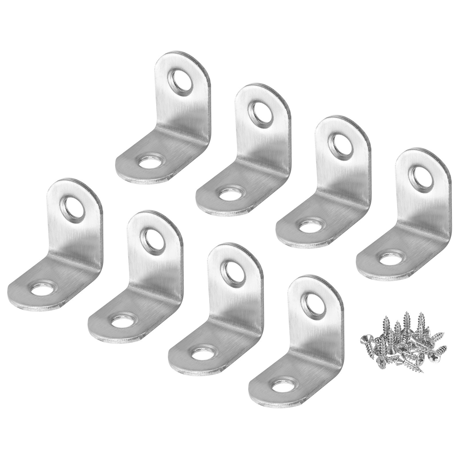 8-Pack L Bracket Corner Brace, 0.99×0.99×0.63 Inch Right Angle Bracket[Silver]