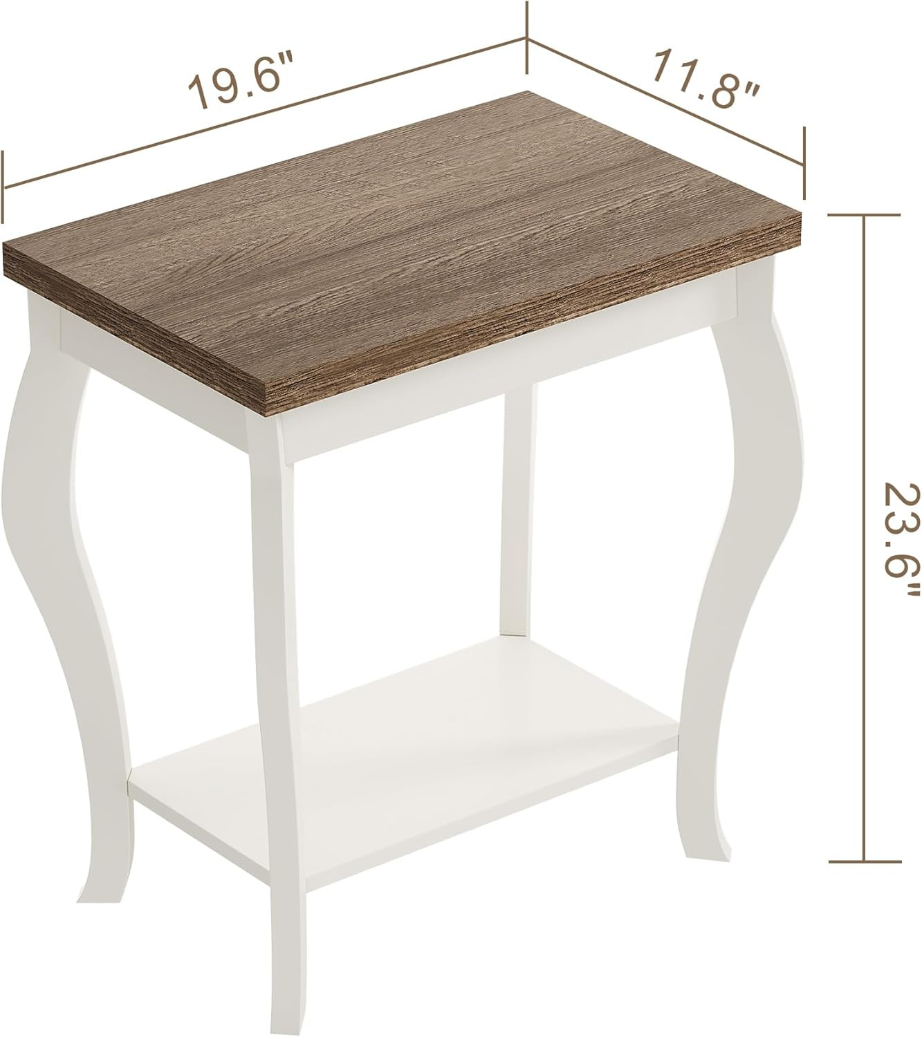 End Tables Living Room, with Curved Legs | Side Tables, for Small Spaces, Soft W