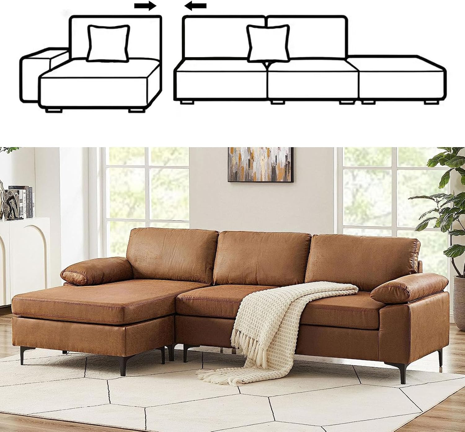 2 Pack Sectional Couch Connector Screws, Heavy Duty Sofa Connectors for Sectiona
