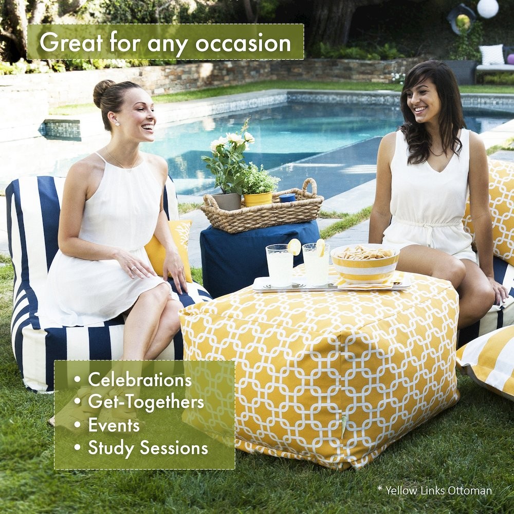 Majestic Home Goods Ottoman Pouf Polka Dot (Small) Aquamarine