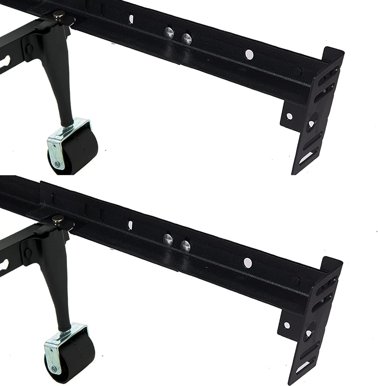 Bed Frame Footboard Extension Brackets Set Attachment Kit, Bolt-on Black