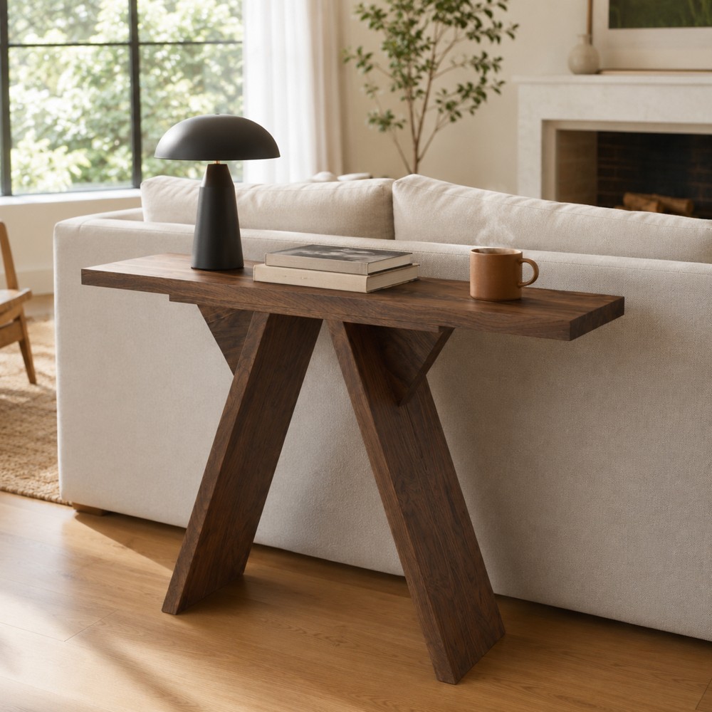 43in Console Table Long Entryway Table Mid-Century Modern Rustic Sofa Console