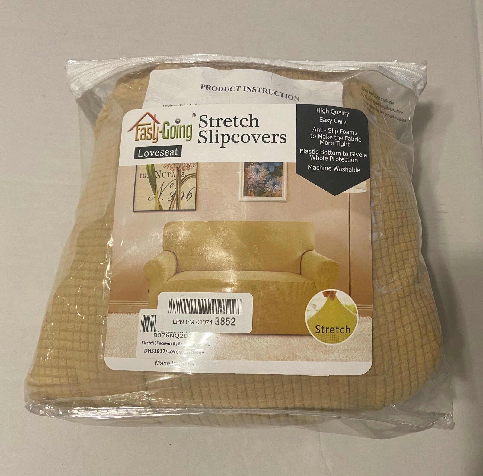 Easy-Going Stretch Slipcovers DHS1017/ Loveseat/ Beige