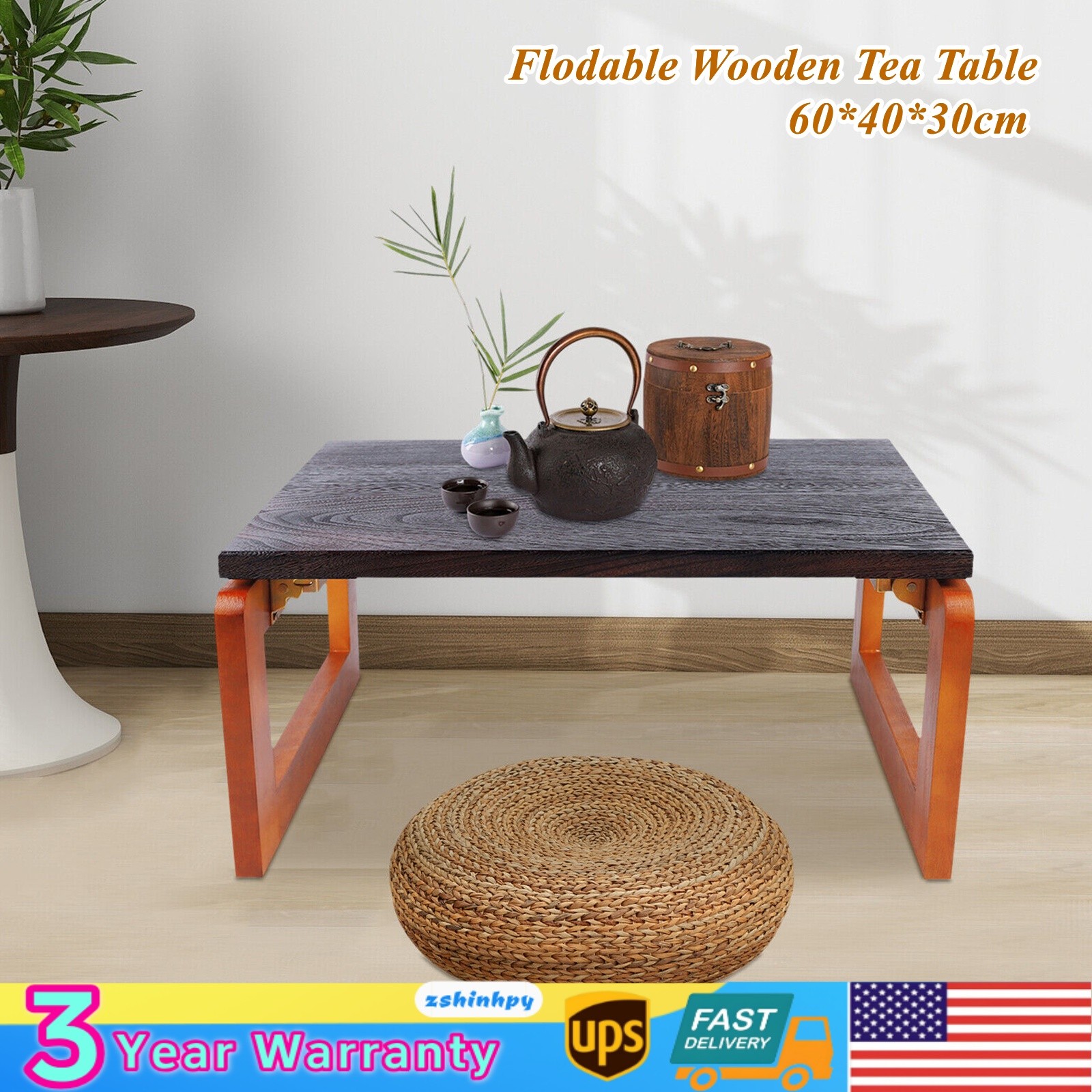 Wooden Folding Coffee Table Low Tea Table Tea Picnic Table Asian Style SALE