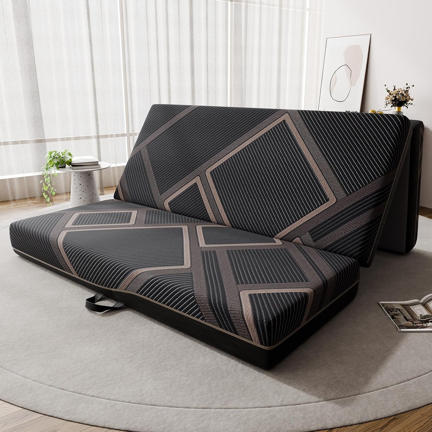 Trifold Mattress Queen Size – 6 Inch Foldable Memory Foam Mattress 8″ X 58″ X 6″