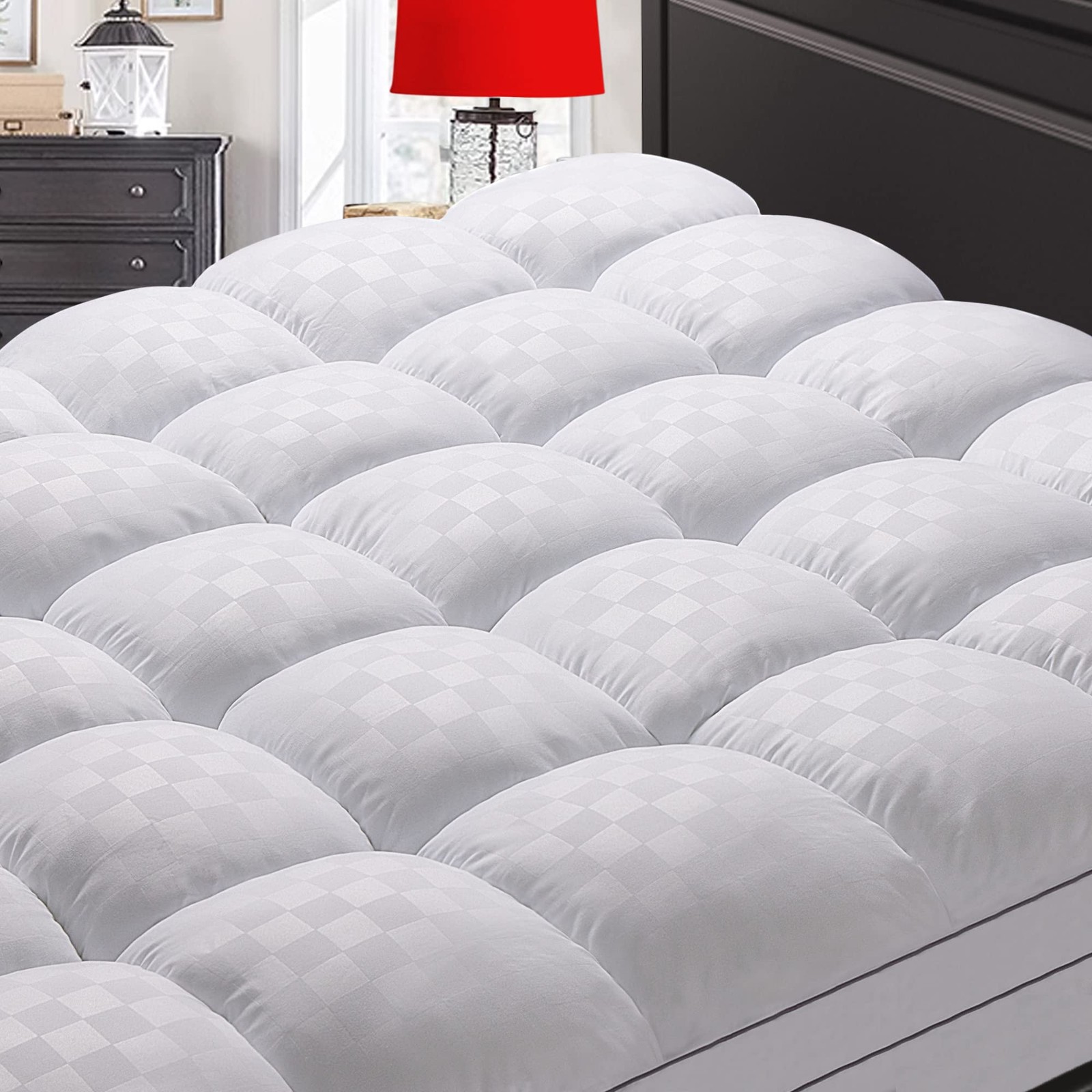 SameBed Mattress Topper Cal King,Extra Thick California King, White