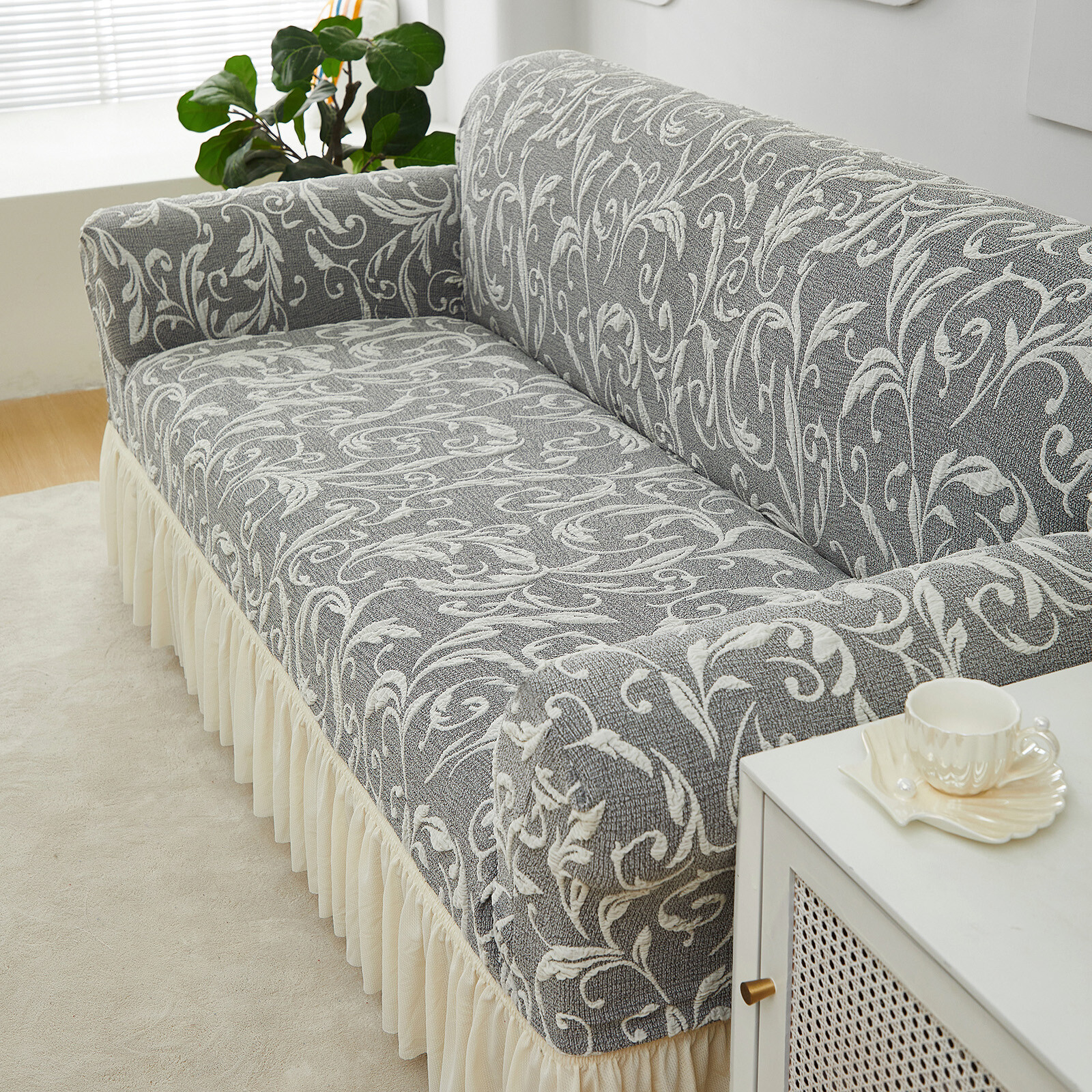 Soft Jacquard Sofa Cover Stretch Couch Cover 1/2/3/4 Seater Slipcover Protector