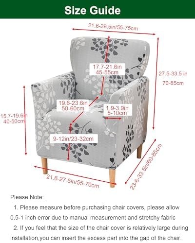 CRFATOP Accent Chair Cover, Stretch Armchair Slipcover for Living Room | Mid …