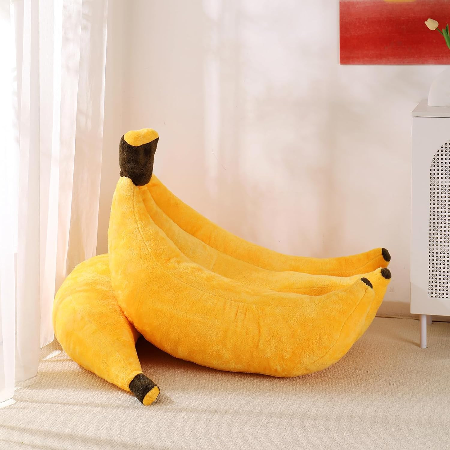 Cozy Banana Bean Bag Chair & Ottoman – Versatile Lounger for All Ages
