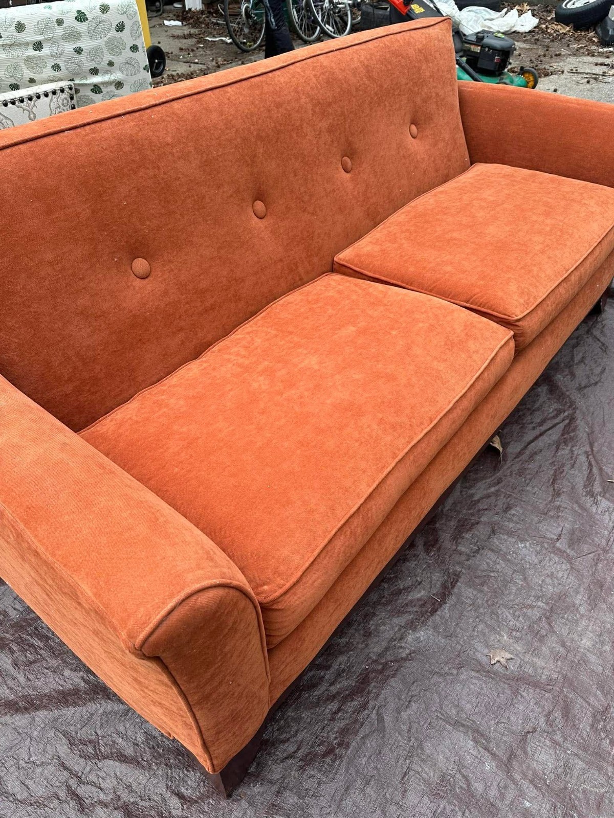 Retro Burnt Orange Couch In Good Condition One Piece Only Used