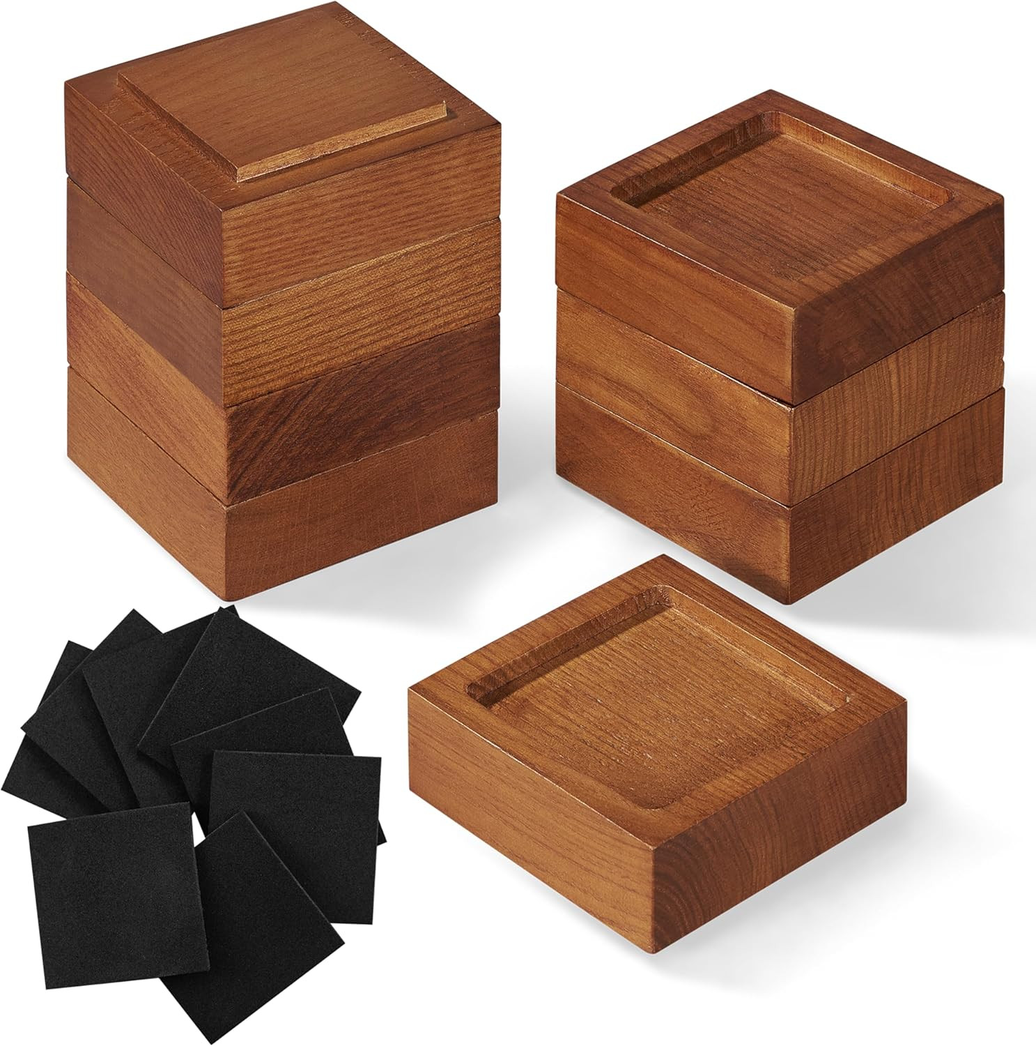 Bed Risers, Furniture Risers (Set of 8-Height 1″) Can Be Adjusted to 2” 3”Or 4