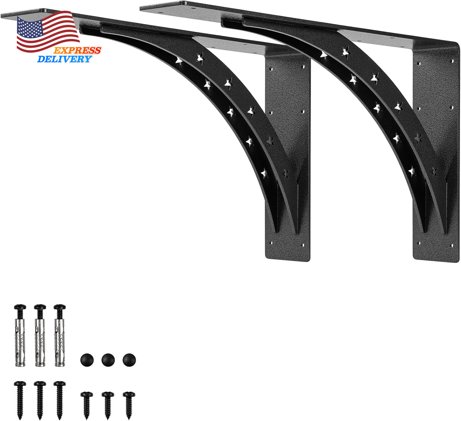 24″ X 15″ Heavy Duty Shelf Bracket Max Load 900 Lbs Premium Alloy Metal 2 Set