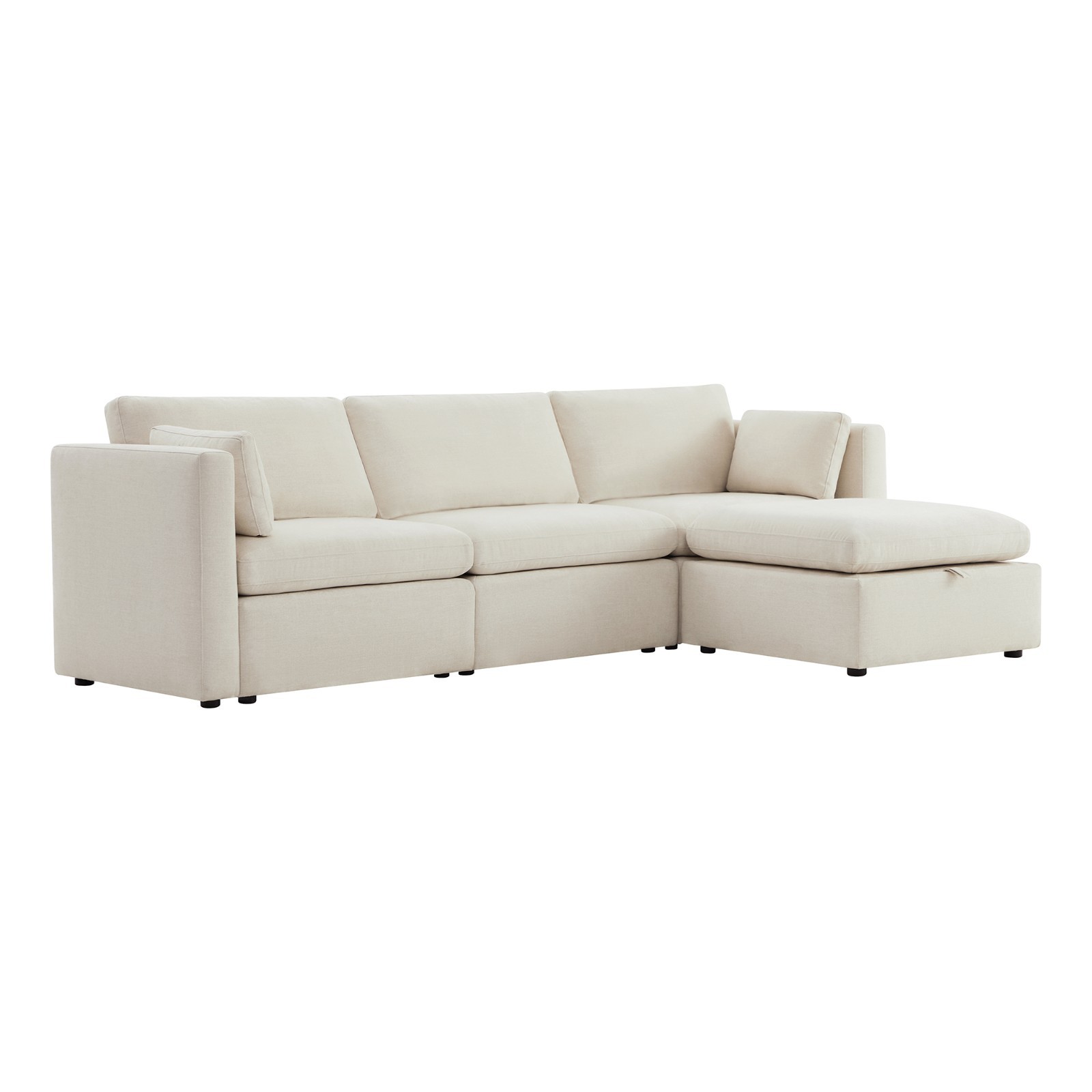 CHITA 112″ 4-PC L-Shaped, Oversized Comfy Modular Sectional w/ Storage Ottoman