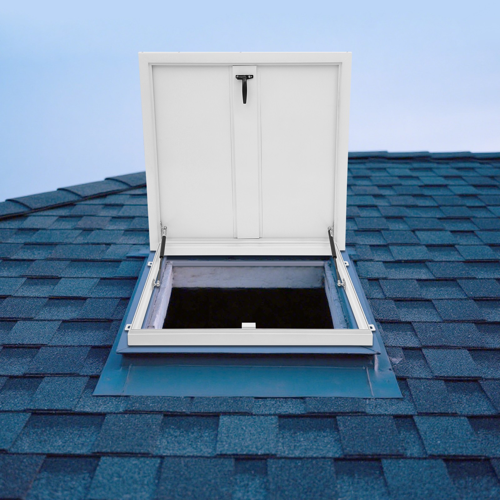 Modern White Aluminum Alloy Roof Hatch with Secure Opening Design