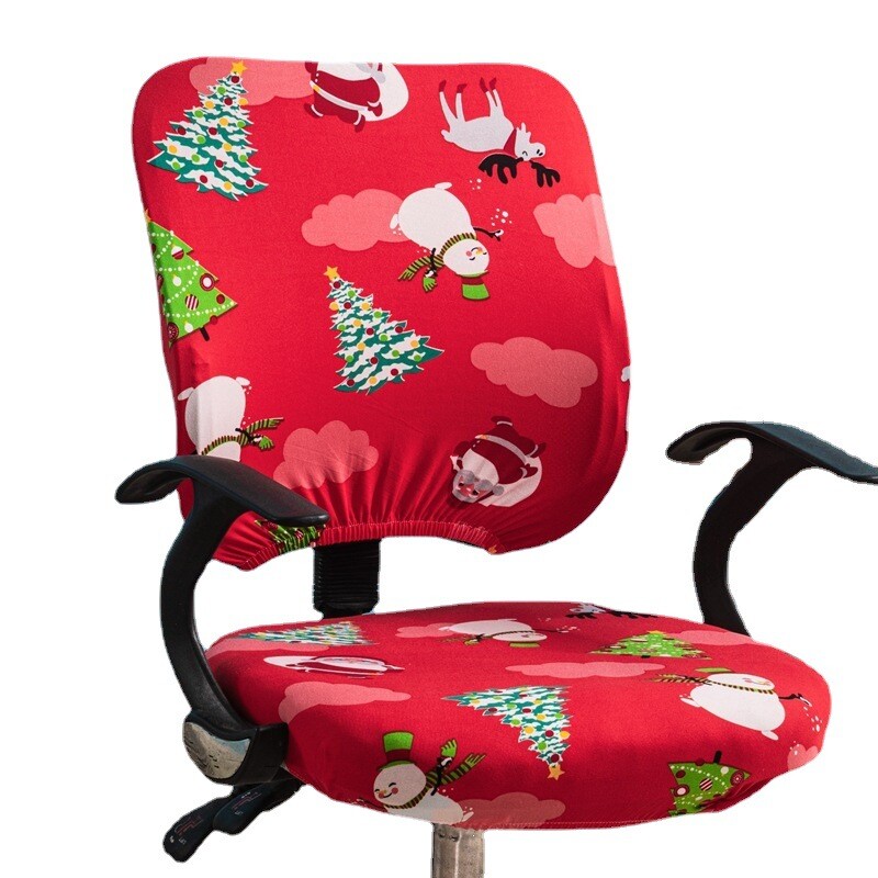 Office Split Computer Chair Cover Stretch Swivel Slipcover Printed Seat Cover