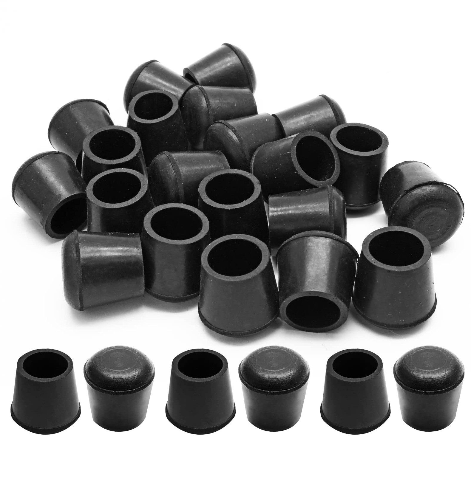 Piutouyar Round PVC Rubber Furniture Covers, 16mm/5/8, Black, 5/8″, Black