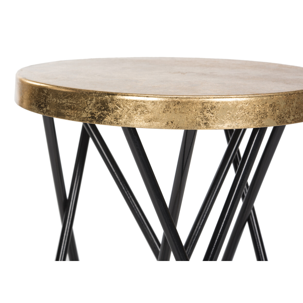 SAFAVIEH Lorna Gold Leaf Counter Stool | Black / Gold |