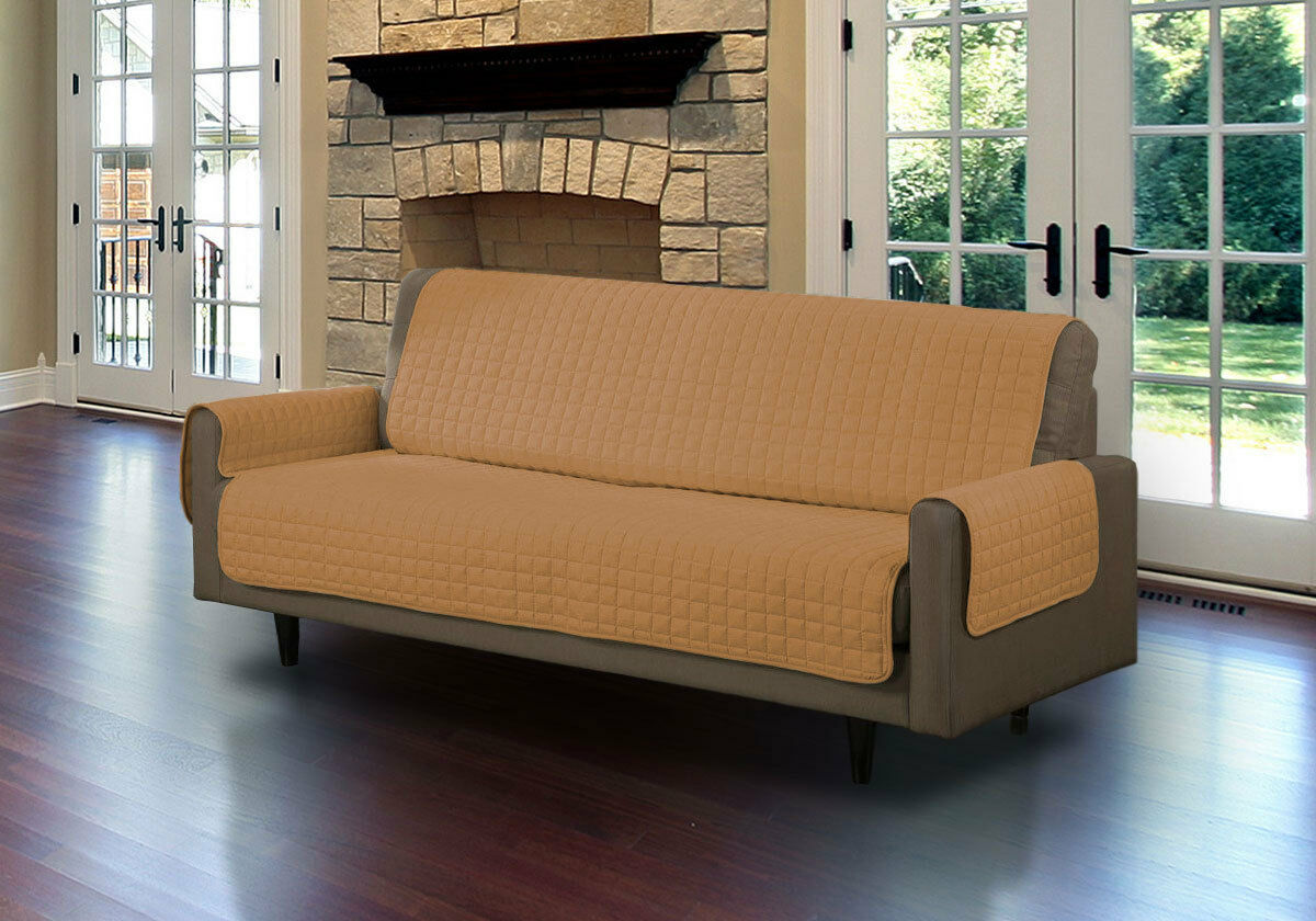 Quilted Microfiber Pet Dog Couch Sofa Furniture Protector Cover With 5″ Tucks