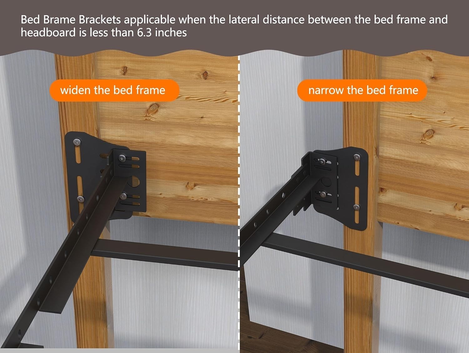 King Size Bed Frame Adapter Brackets – Adjustable Steel Headboard Connectors