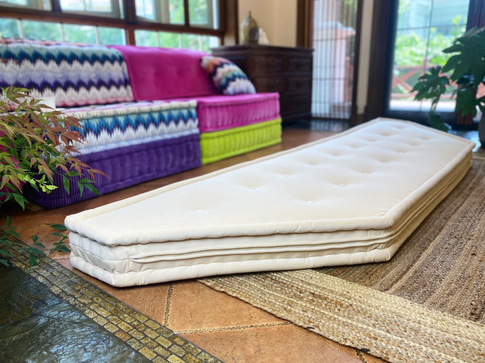 Handmade Cotton Feeling Daybed Cushion French Mattress Custom Pillow Floor Sofa