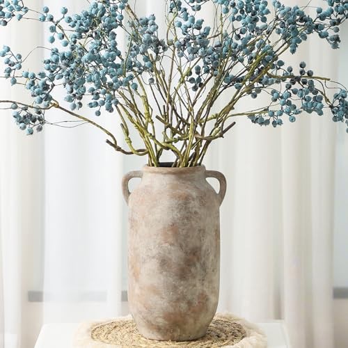 Large Flower Vase Home Decor – 12 inch Tall Ceramic Farmhouse Rustic 12″ Retro