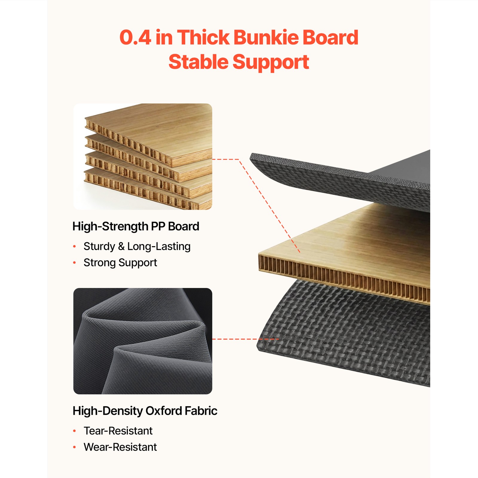 Uimoso Foldable Cal King Bed Board for Mattress Support on Metal Frames