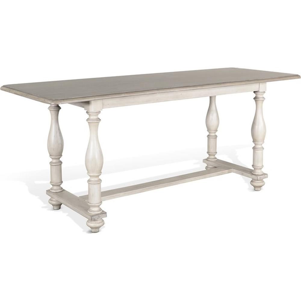 Sunny Designs Westwood Village 84″ Wood Counter Height Table in Taupe Off White