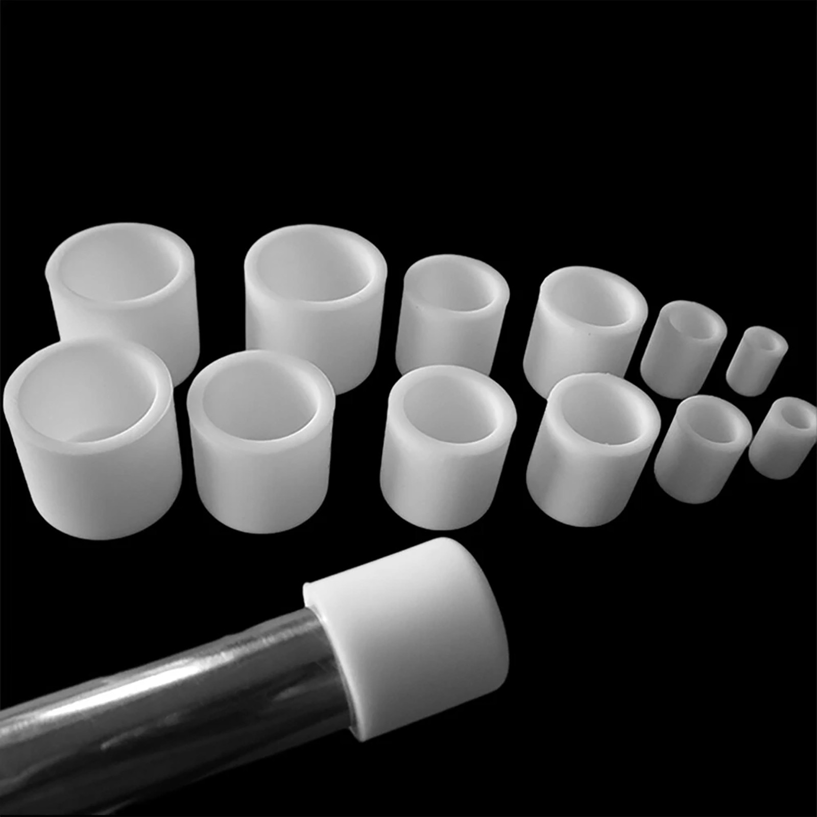 White Silicone Rubber Hose End Blanking Cover Caps Cap Heat Resist 3.7mm~60.5mm