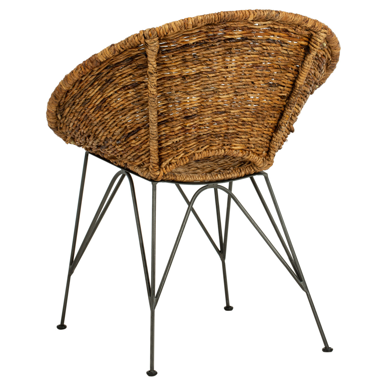 SAFAVIEH Sierra Rattan Accent Chair | Natural / Dark Steel |