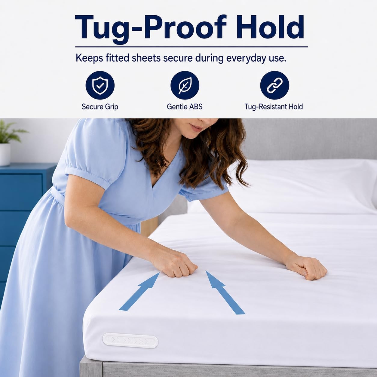 SEESNOW Lock Sheet Holders, Upgrade Bed Holders for 8pcs, White