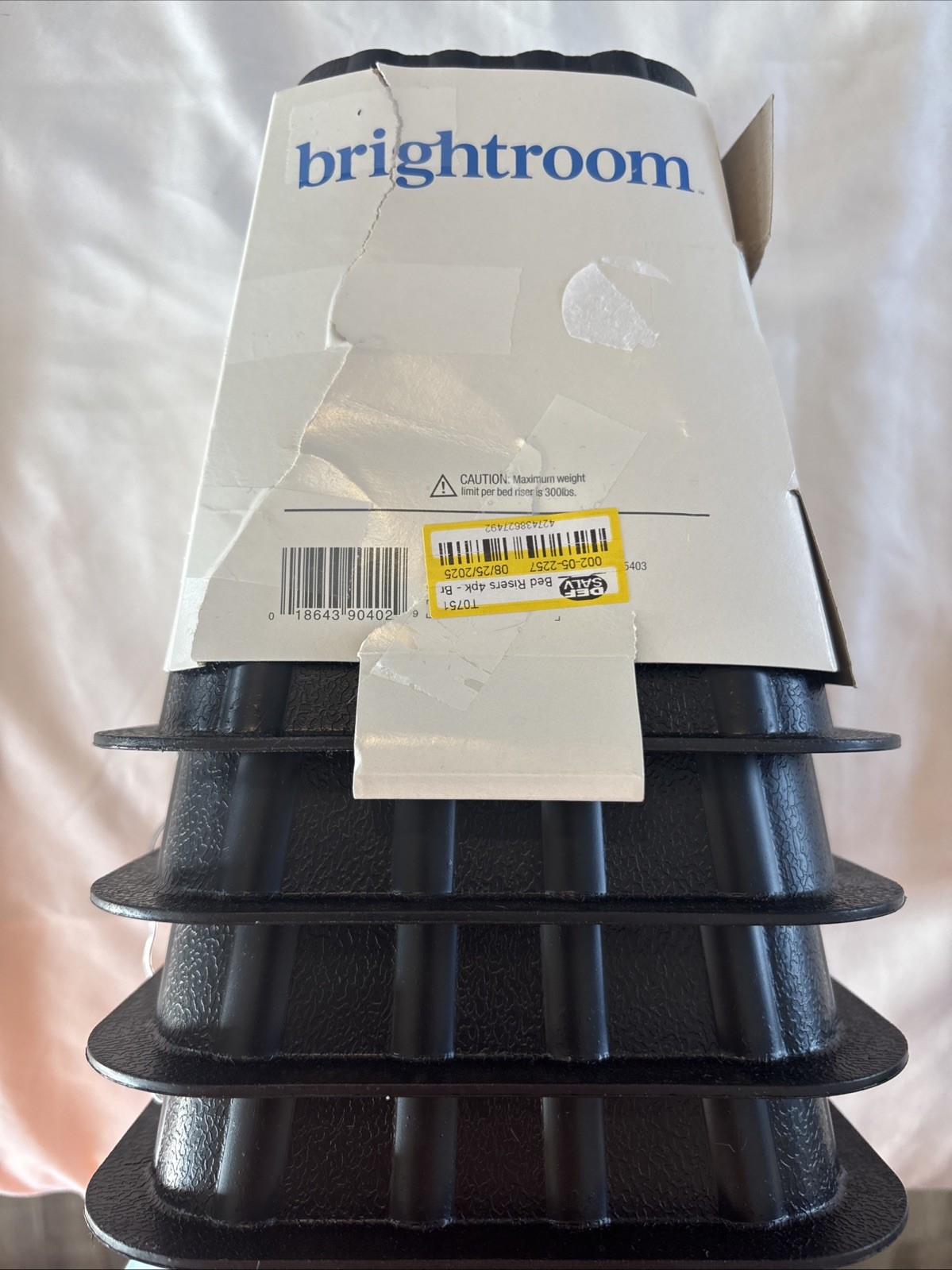 Bed Riser Elevators Black Plastic 5.25″h x 6.25″dia 6″ Elevation Set