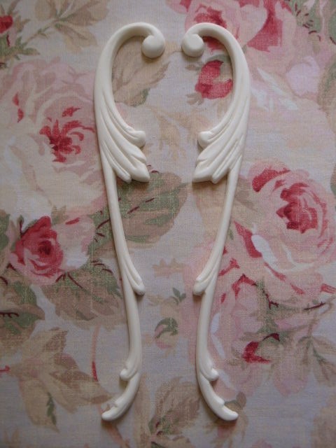 Shabby Chic Acanthus Leaf Scrolls Pair Trim Molding Furniture Applique