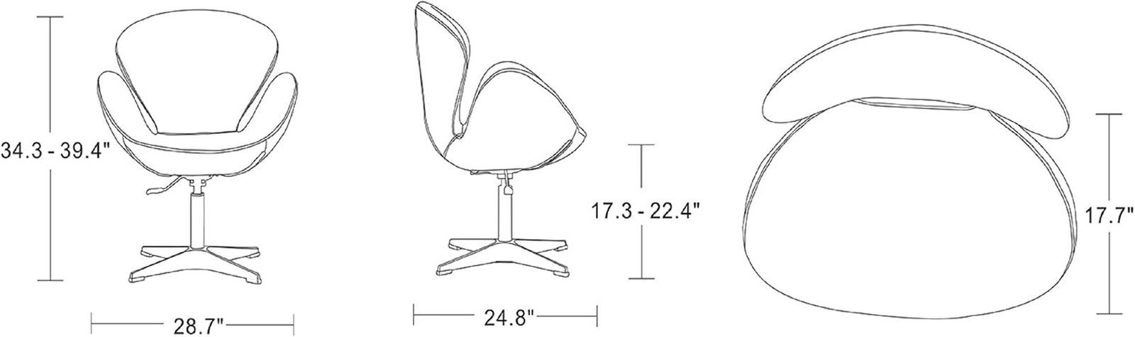 White Raspberry Swivel Accent Chair with Chrome Base, Modern Retro Design