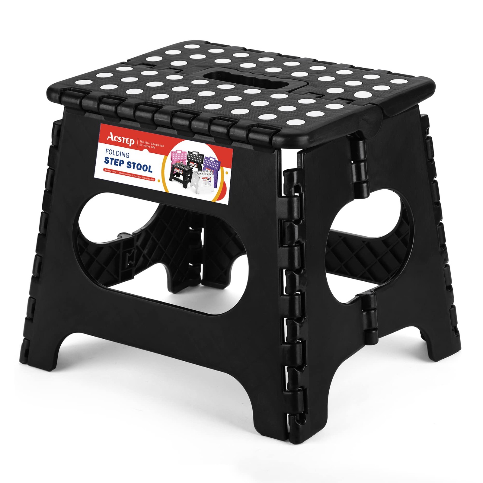 Folding Step Stool 11 Inch, Sturdy Plastic Foldable Step Stool for Kids & Adu…