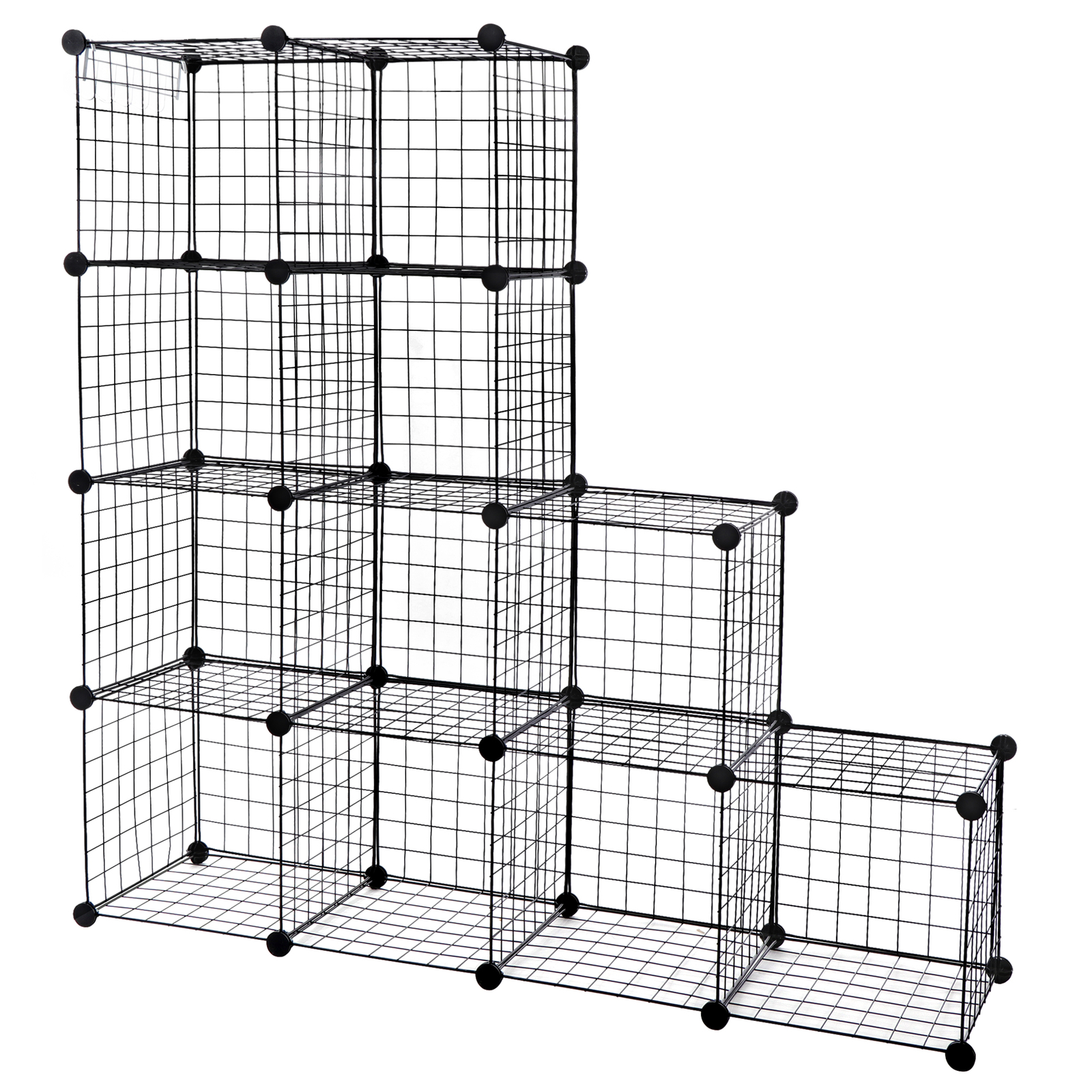 12 Cube Wire Cube Shelving Rack Organizer Bookshelf Shelving Storage Metal Black