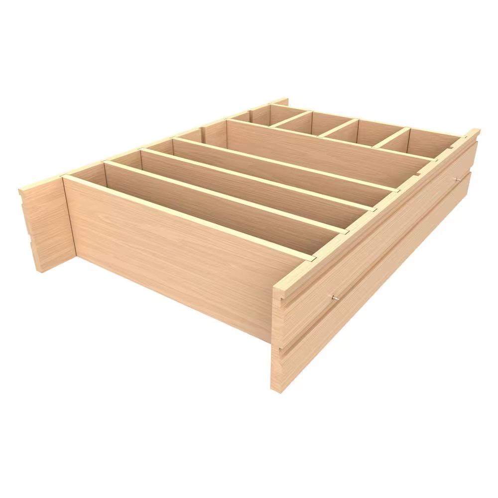 6.0 In. H X 18.75 In. W X 6.0 In. D Deep Drawer Divider Insert Modern Brown Orga