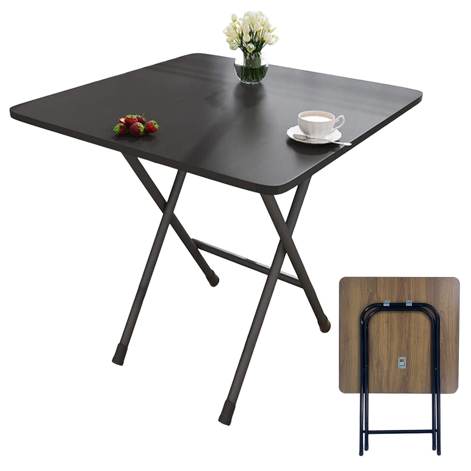 Indoor/Outdoor Folding Dining Table Square Seats 4 Office Study Computer Desk