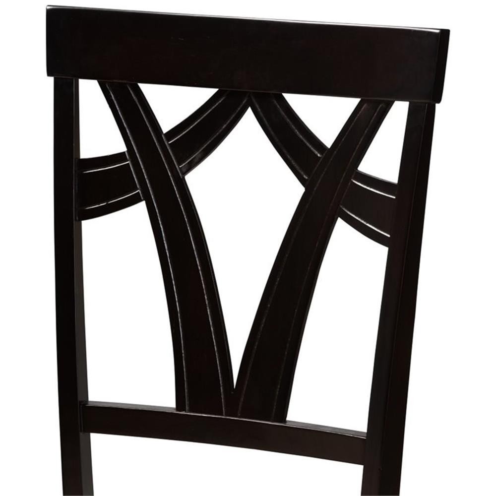 Bowery Hill 18.11″ Modern Fabric Dining Side Chair in Brown/Mahogany (Set of 2)