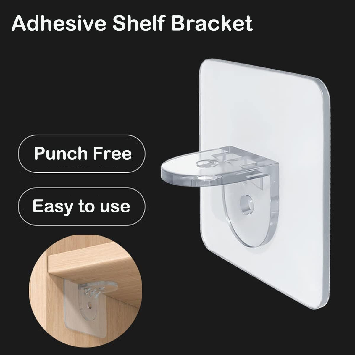 XATDOMESD 12 Pack Adhesive Shelf Bracket,Shelf Support Pegs for Shelves Kitchen