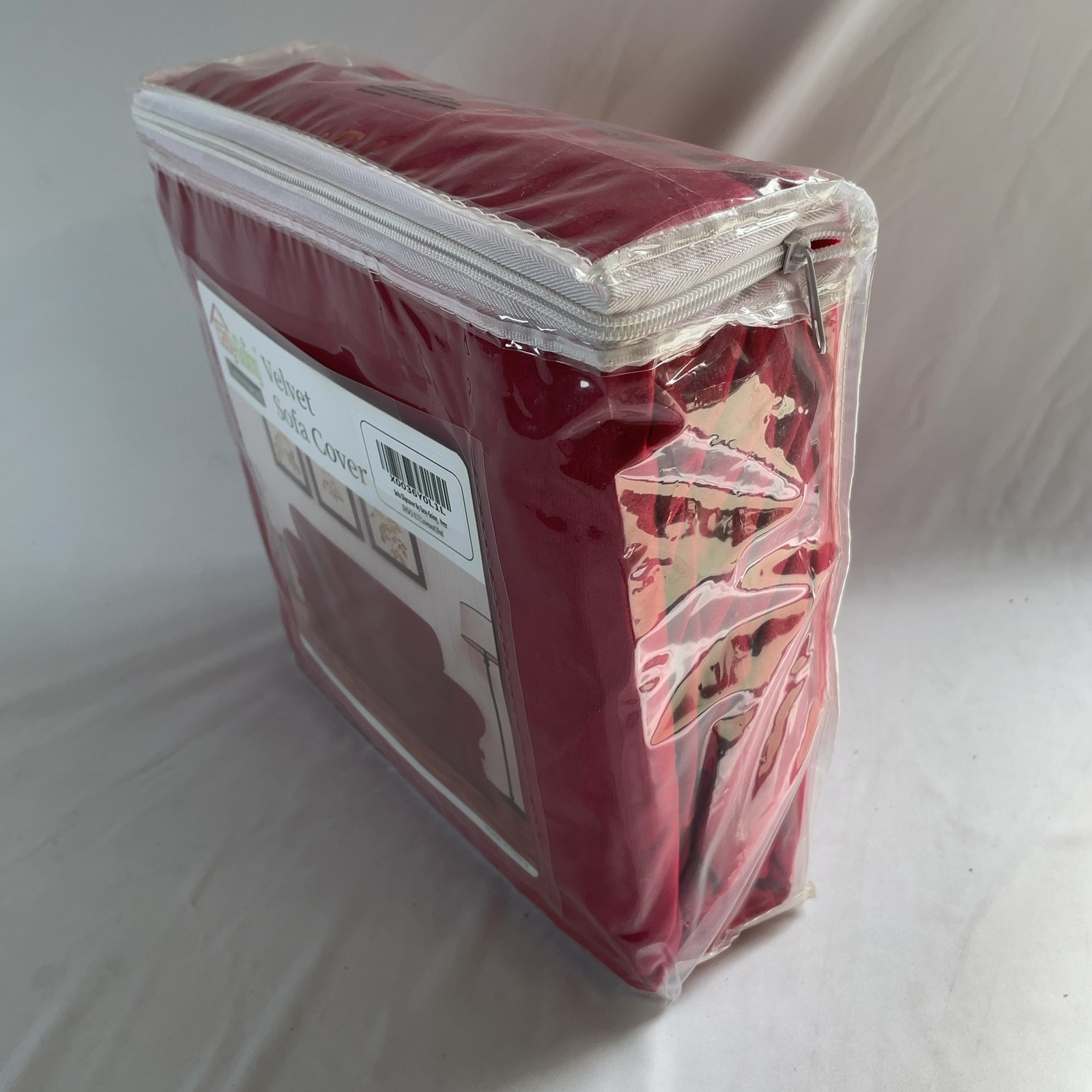 Easy-Going Red Velvet Loveseat Sofa Cover (2 Seat)