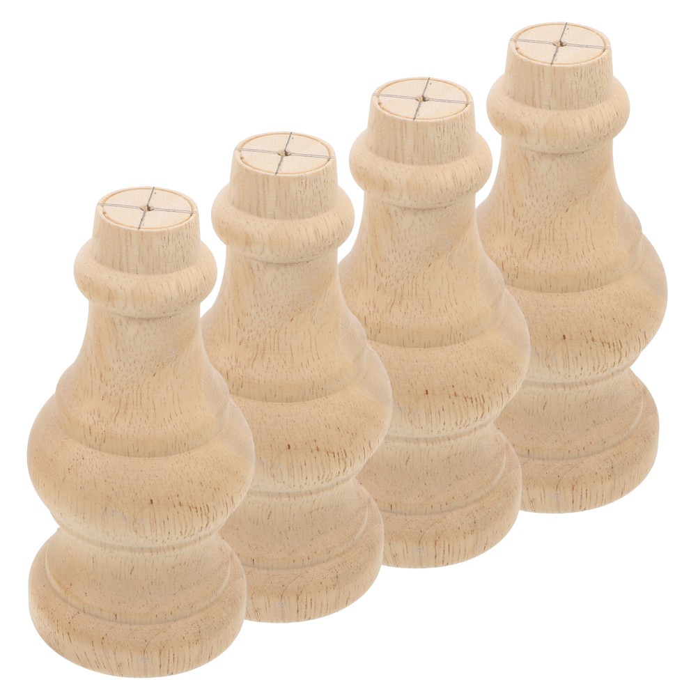 Legs for Furniture Khaki Wood Round Ball Shape for Sofa 4Pcs 12.0X5.8X5.8in