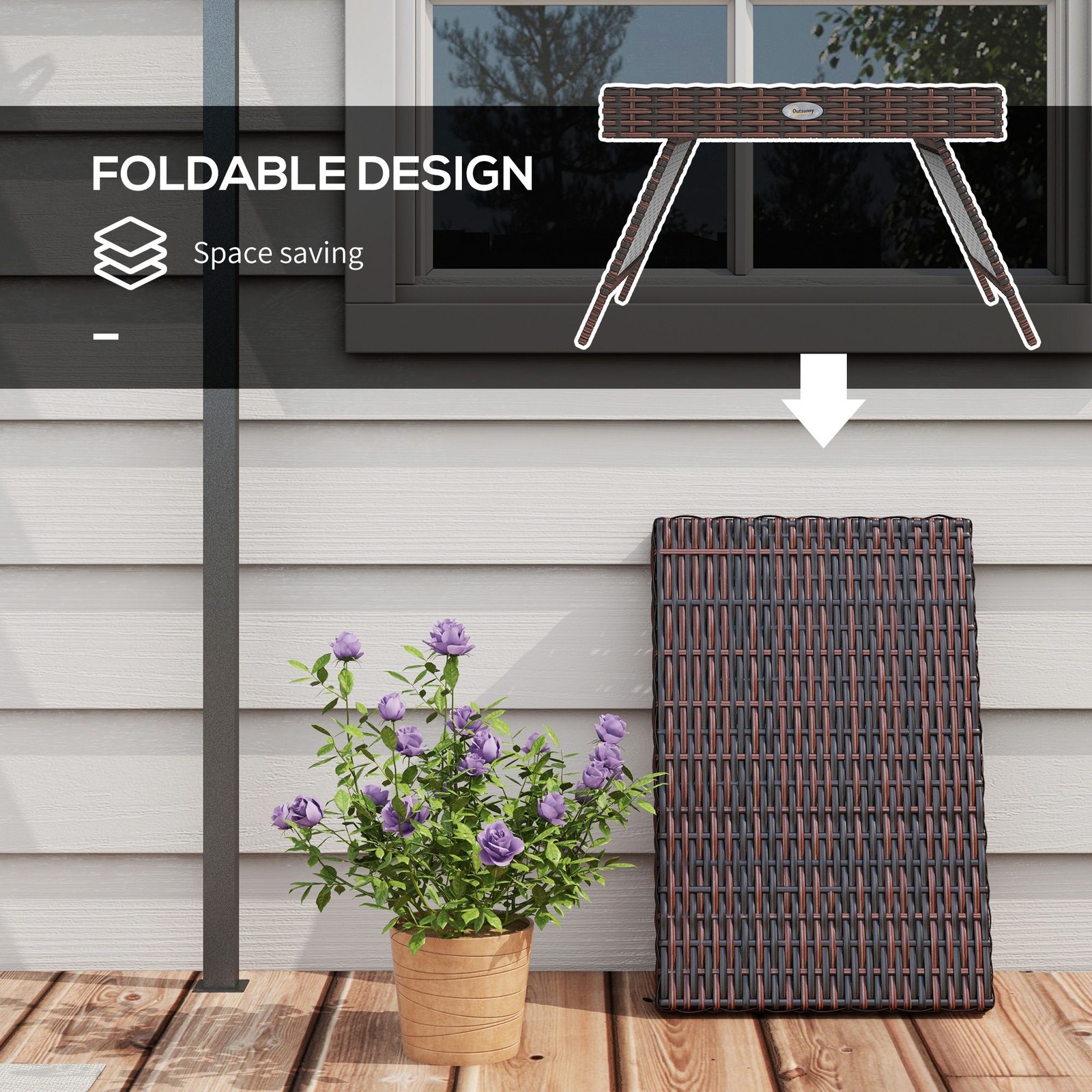Handcrafted Folding Side Table 23.5×16.25×16.25 in for Indoor Outdoor Use