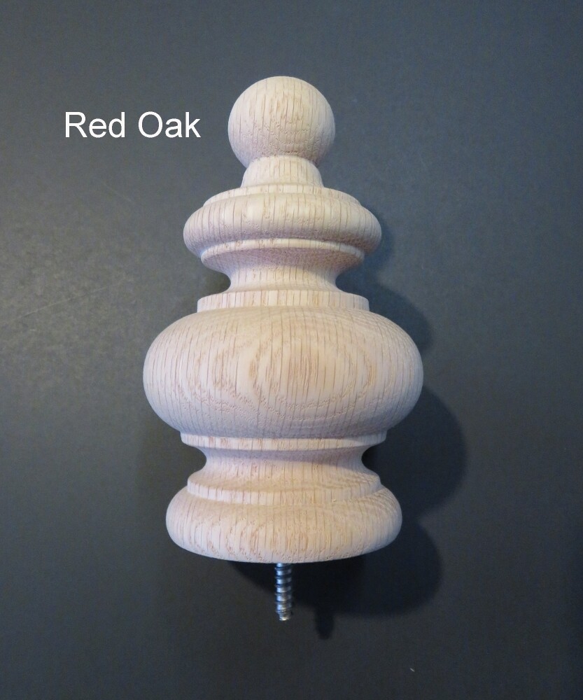 Large Wood Finial Bedpost Newel. 5 1/2 H x 3 3/4 W Choice: Oak Cherry Maple #20